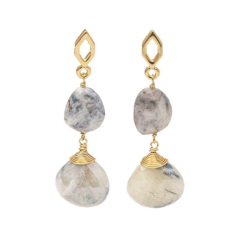 Aretes Ella moonstone azul marmoleada