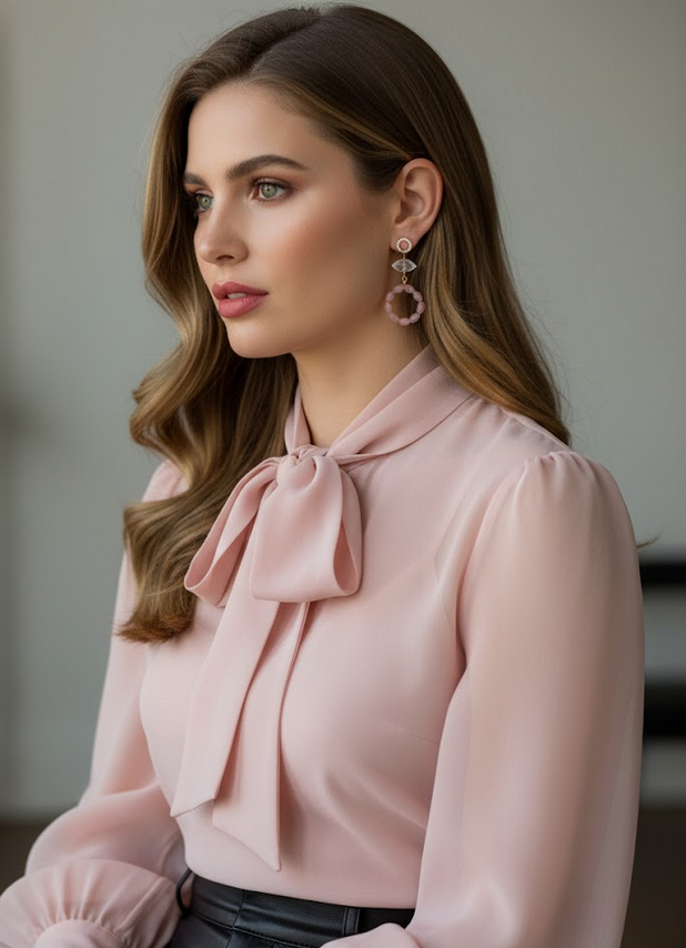 Arete Freya cuarzo rosa