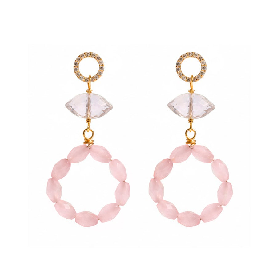 Arete Freya cuarzo rosa