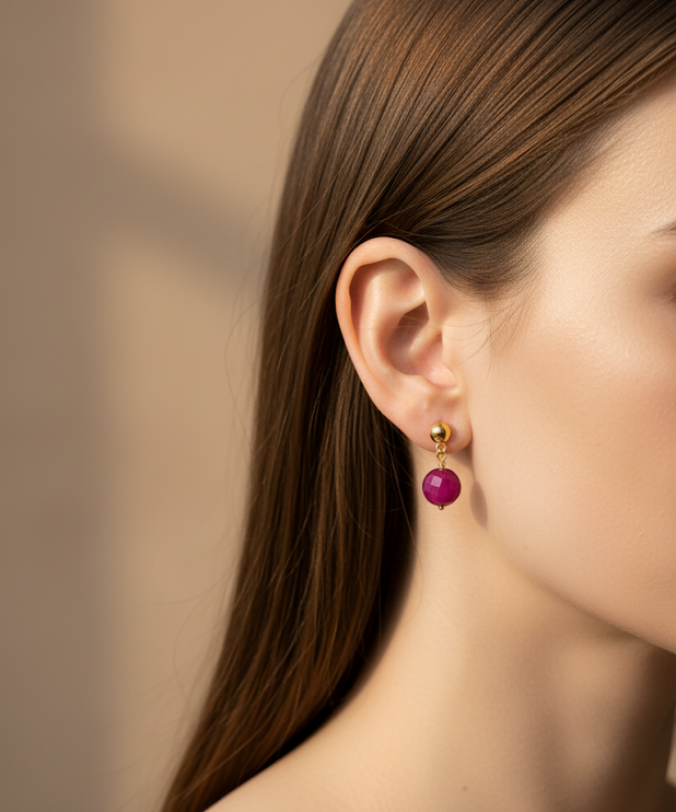 Aretes Karla Ojo de Tigre Tinto