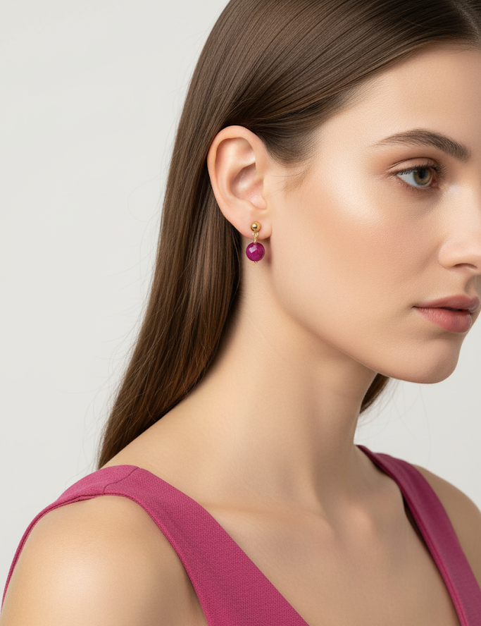 Aretes Karla Ojo de Tigre Tinto