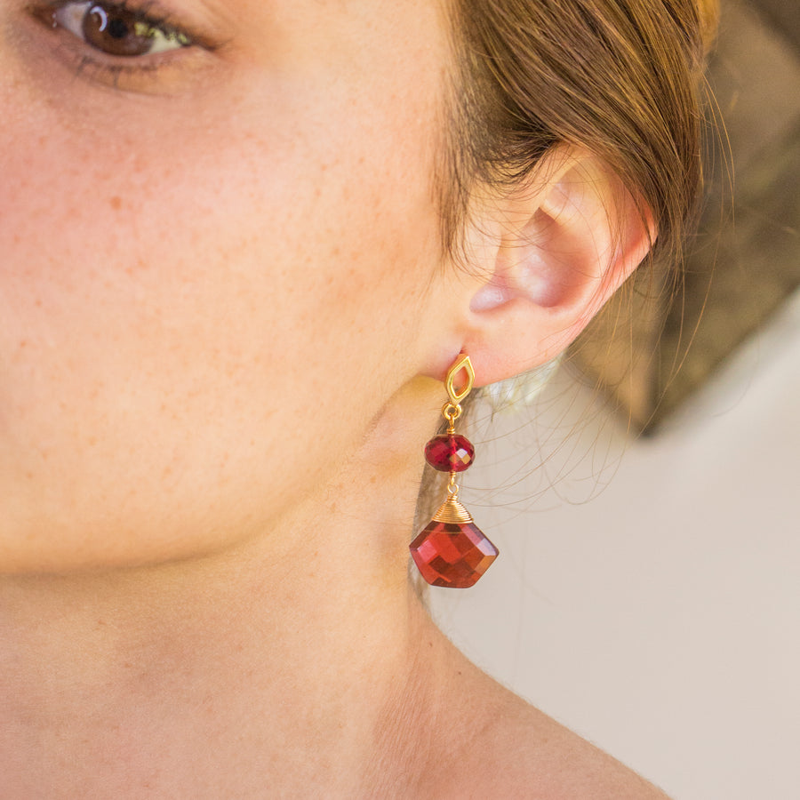 Aretes Ella rojo