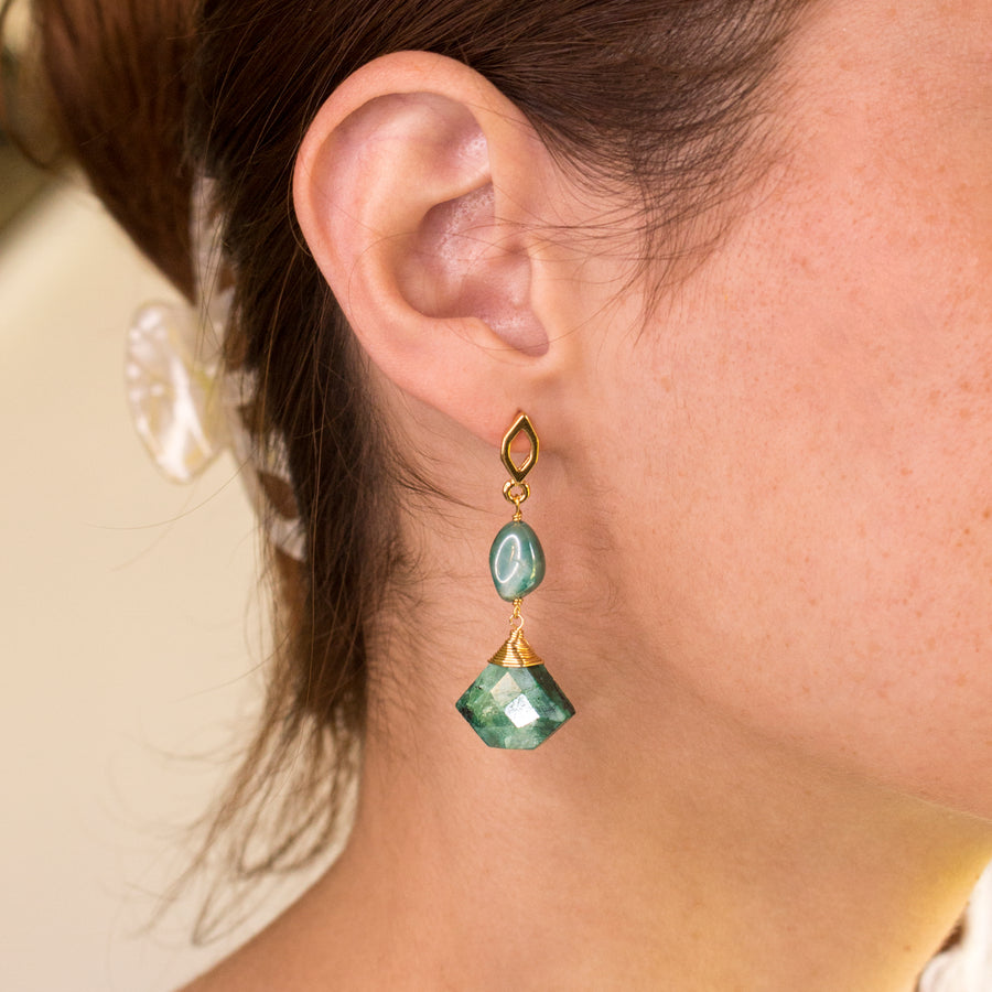 Aretes Ella Moonstone Verde