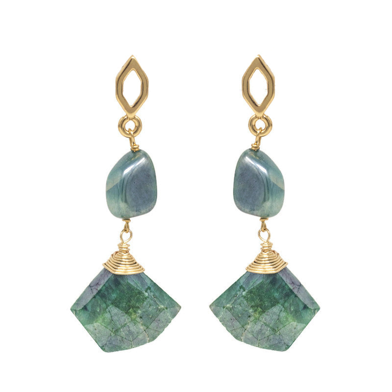 Aretes Ella Moonstone Verde