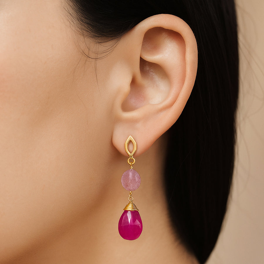 Aretes Ella Hot pink