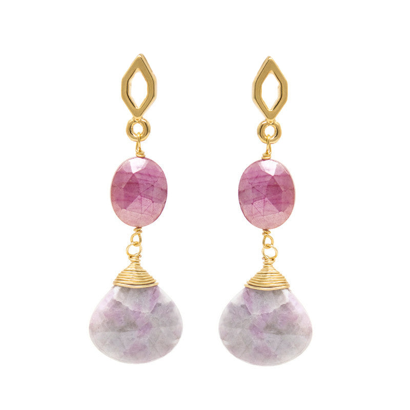 Aretes Ella moonstone pink
