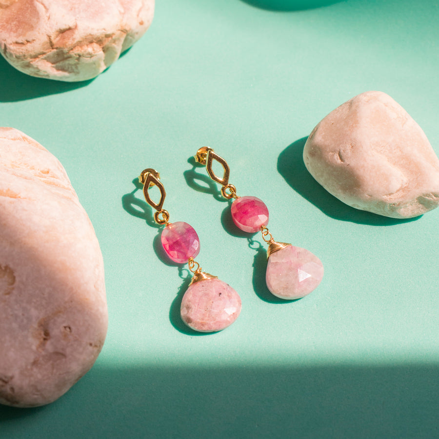 Aretes Ella moonstone pink