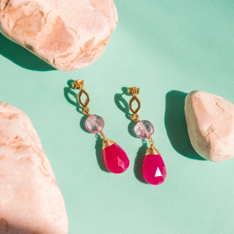 Aretes Ella Hot pink