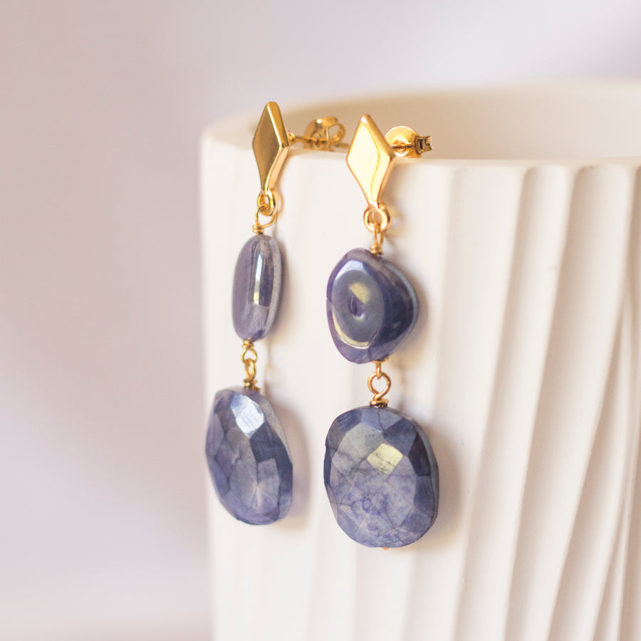 Arete Ella Moonstone azul