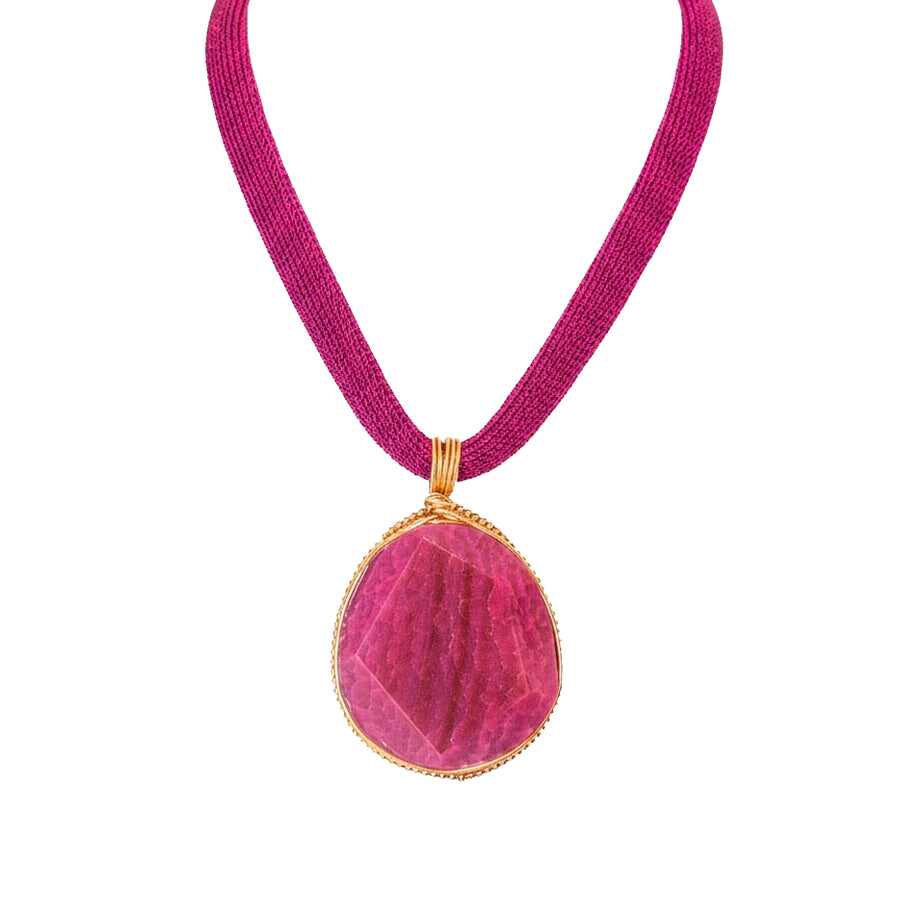 Cordón con Agata Fucsia