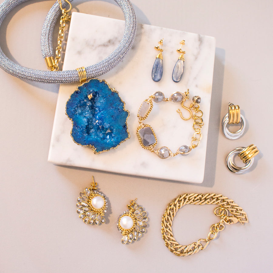 Cordón con Druzy Azul