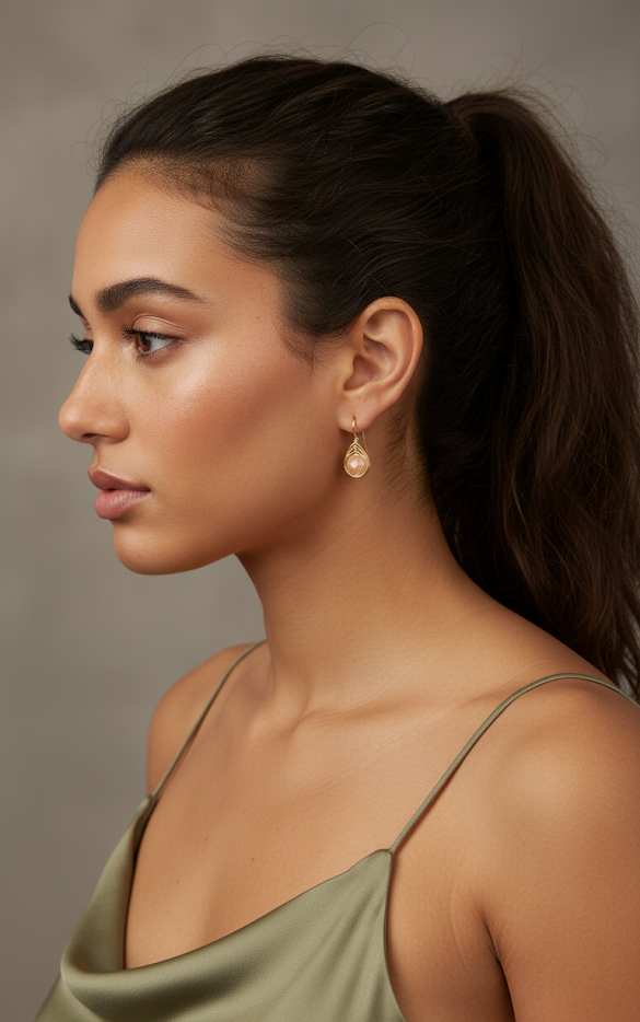 Aretes sencillo de cristal