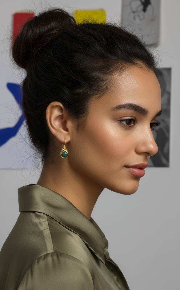 Aretes sencillo de cristal