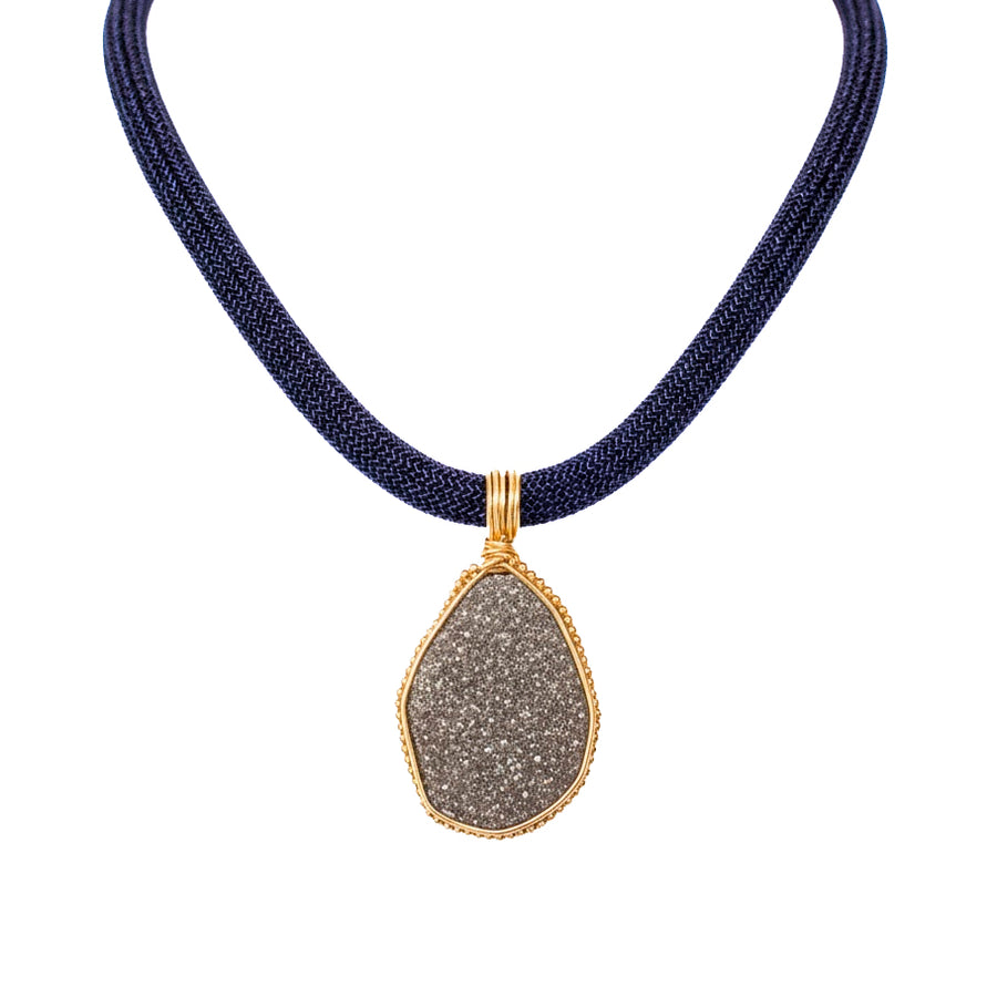 Cordón con Druzy Silver