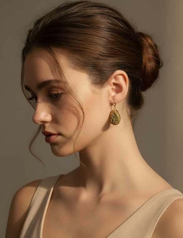 Aretes Druzy Enmarcado gota