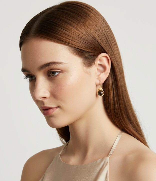 Aretes sencillo de cristal