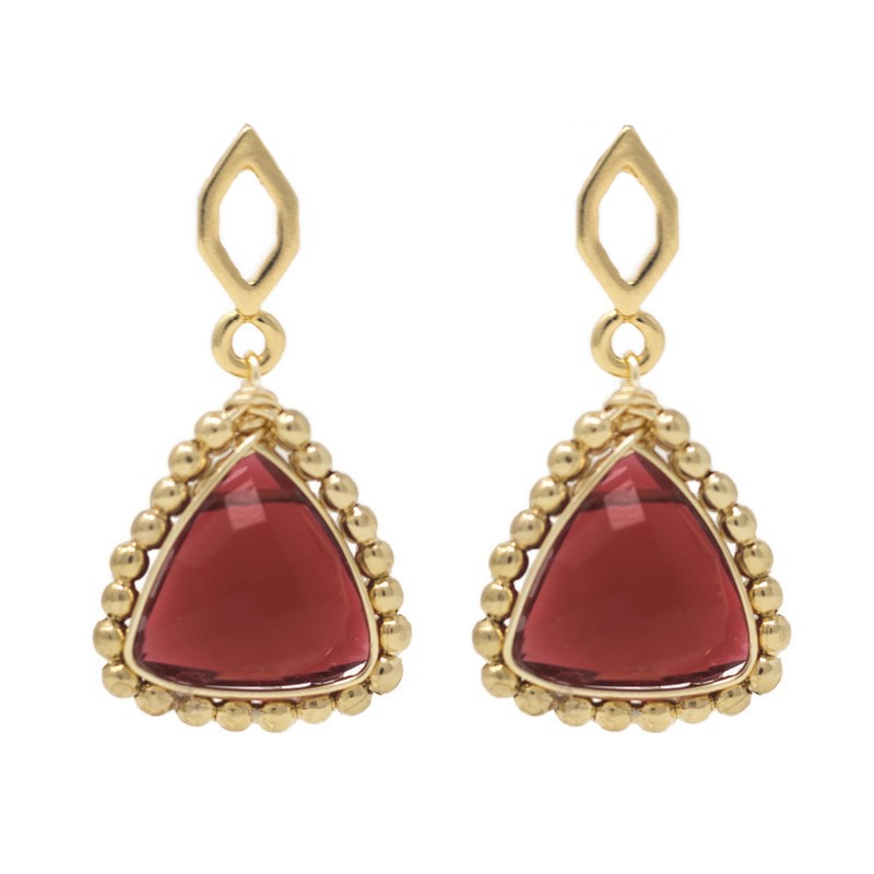 Aretes de Cuarzo Rojo