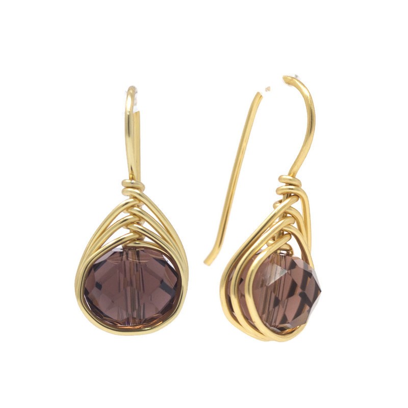 Aretes sencillo de cristal