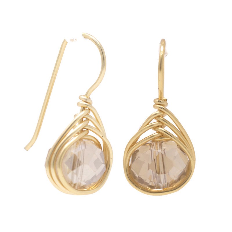 Aretes sencillo de cristal