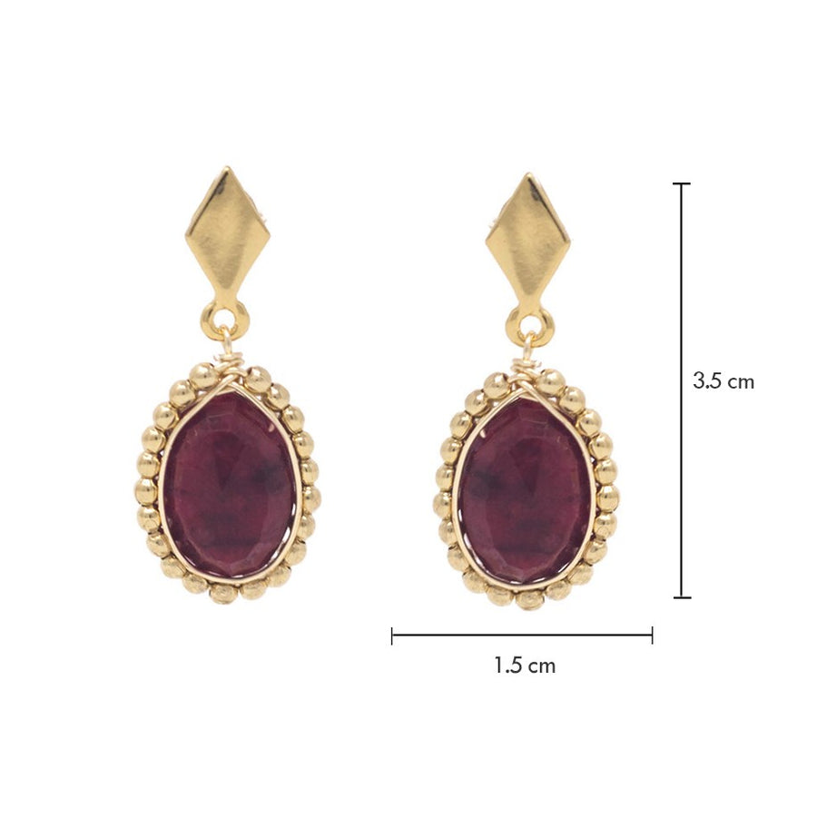 Aretes Ruby rustico