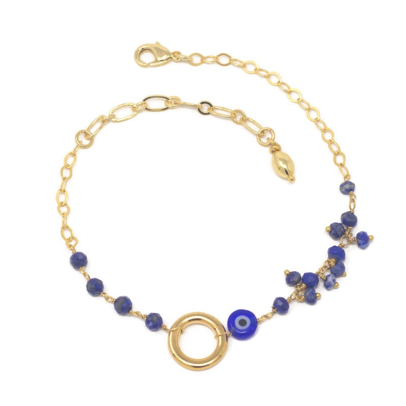 Pulsera Cammi de lapislazuli con ojo azul