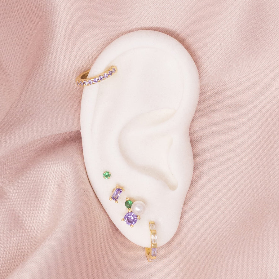 Arete mini Baguette lavanda