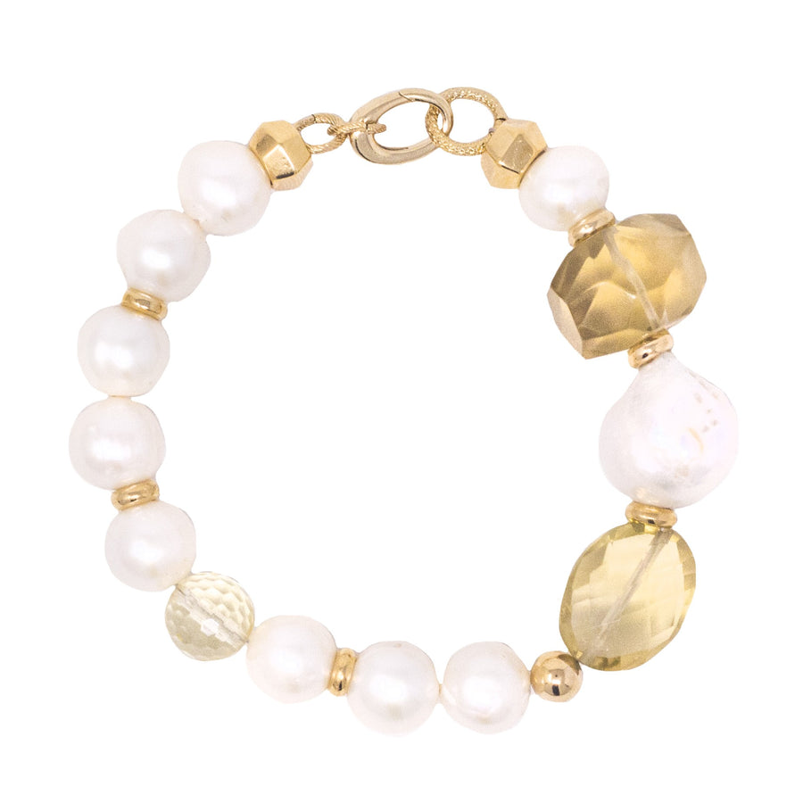 Pulsera Charlotte Citrino y Perlas