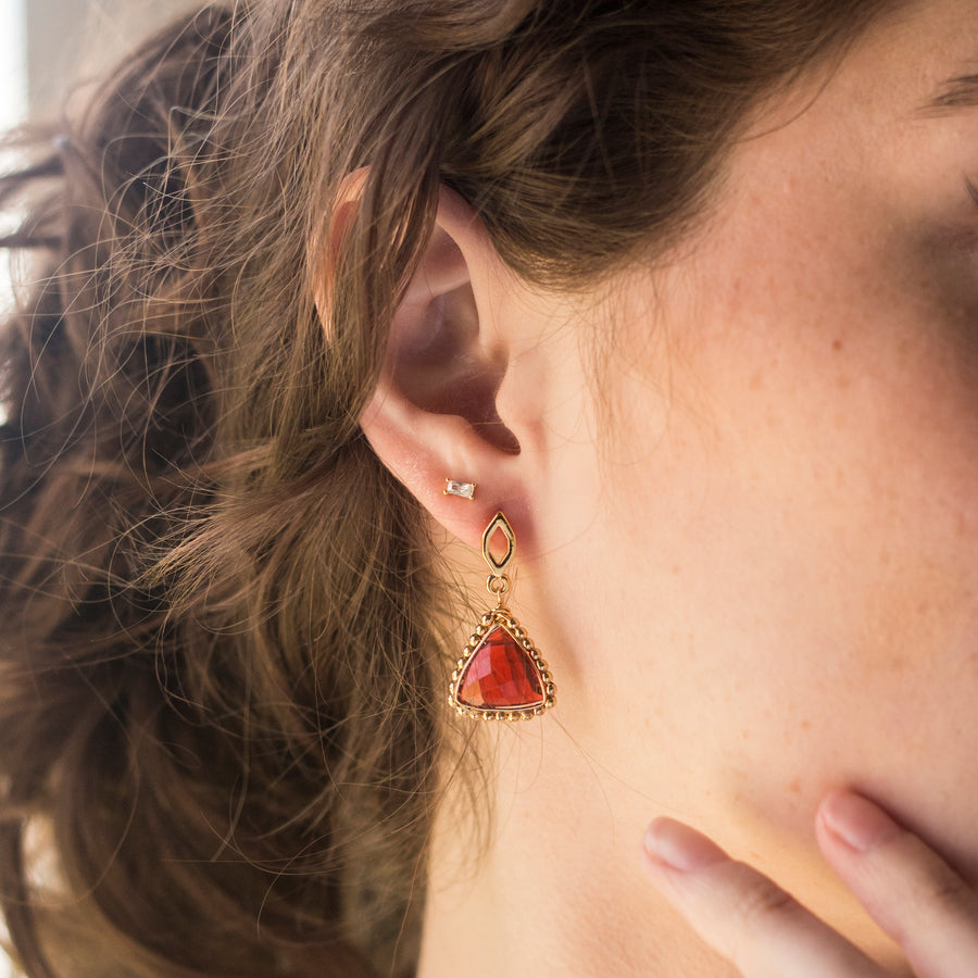 Aretes de Cuarzo Rojo