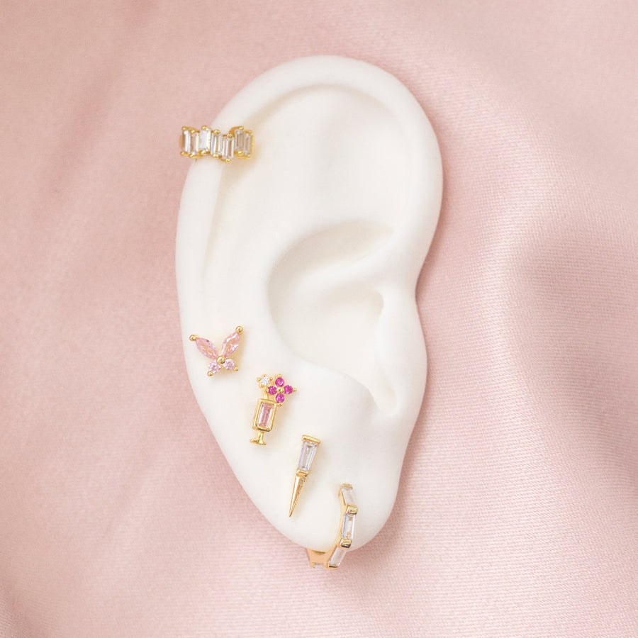 Arete Pink Butterfly