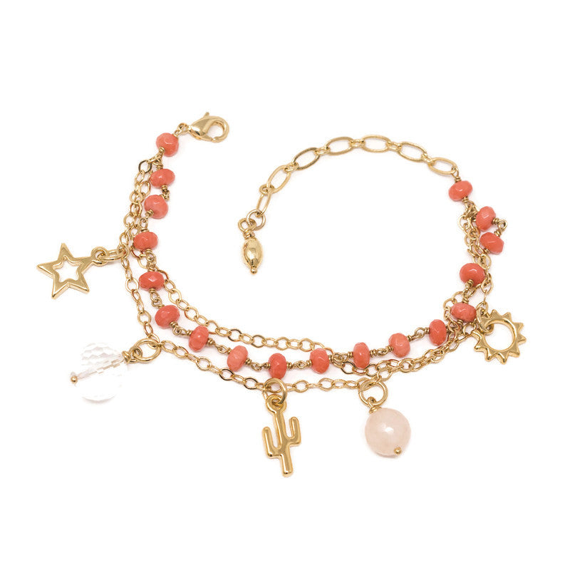 Pulsera Charms Coral